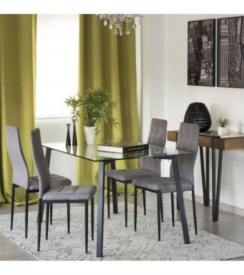 Mesa de comedor de cristal ESTOCOLMO | Cambia Tus Muebles