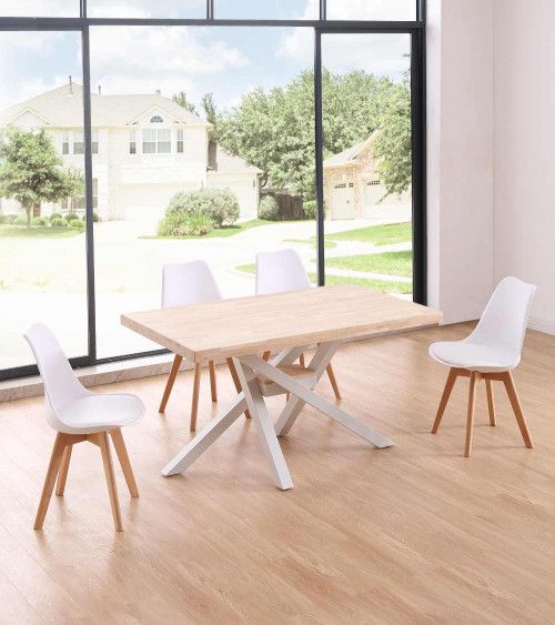 Mesa comedor industrial GAEL patas metal cruzadas