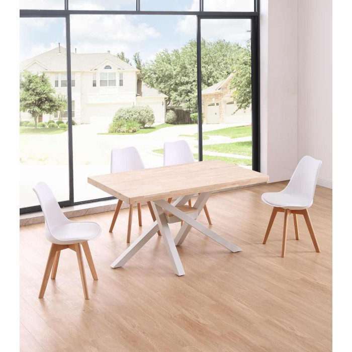 Mesa comedor industrial GAEL patas metal cruzadas