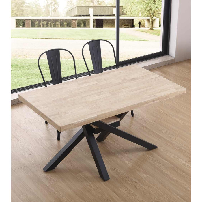 Mesa comedor industrial GAEL patas metal cruzadas