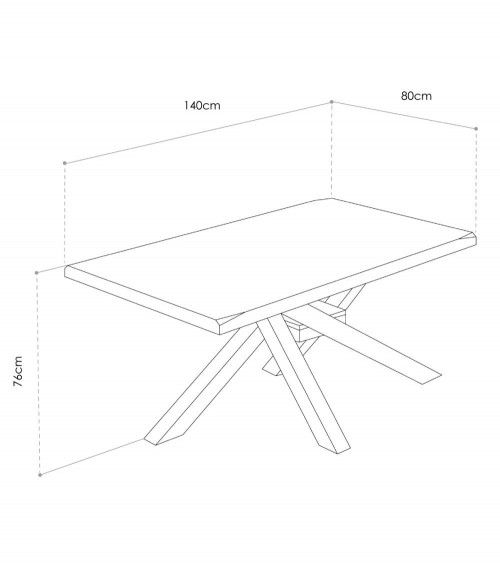 Mesa comedor industrial GAEL patas metal cruzadas