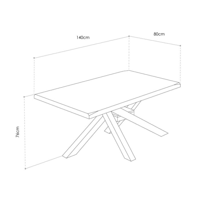 Mesa comedor industrial GAEL patas metal cruzadas
