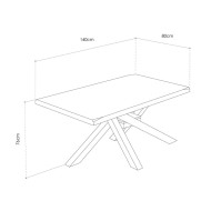 Mesa comedor industrial GAEL patas metal cruzadas