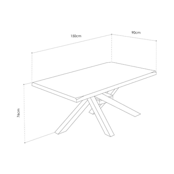 Mesa comedor industrial GAEL patas metal cruzadas