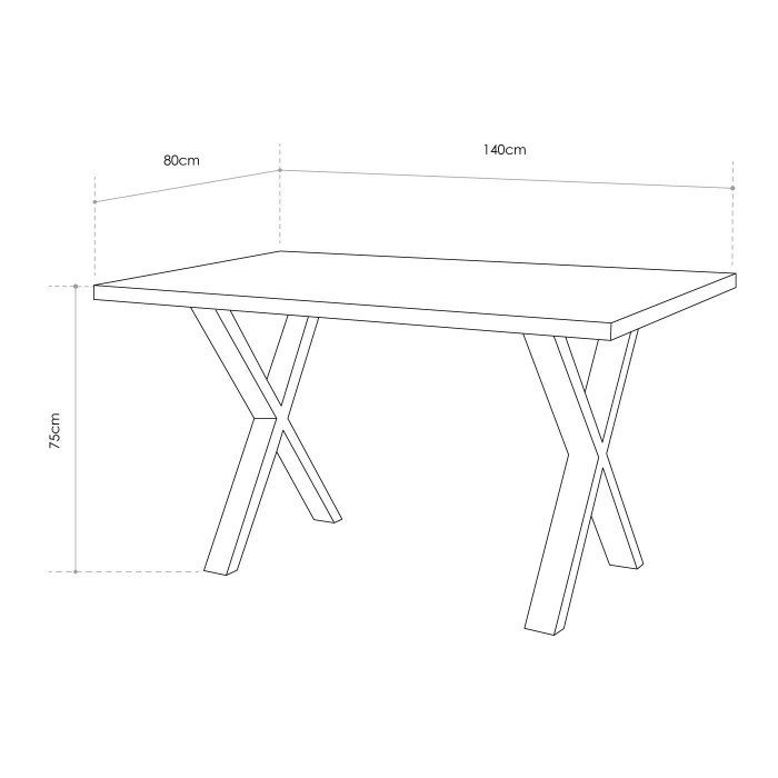 Mesa comedor industrial pata 'X' LINUS