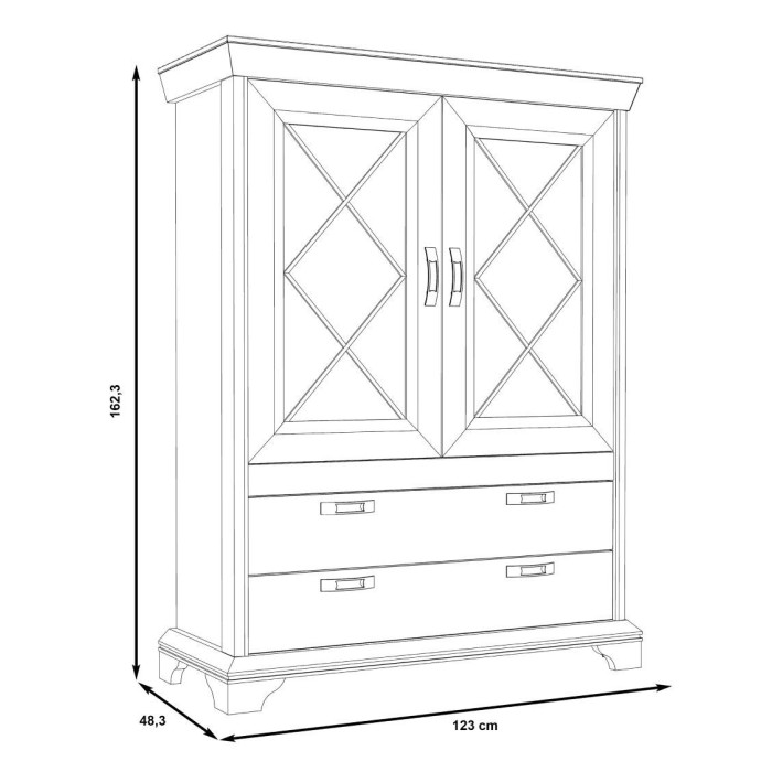 Vitrina doble de salón-comedor KAREN