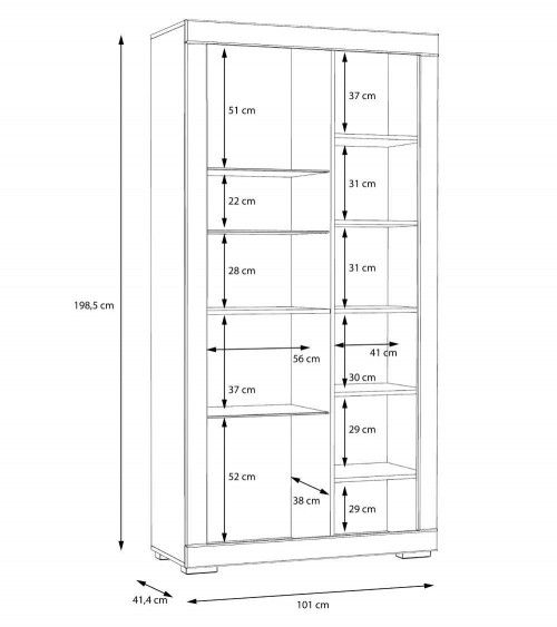 Vitrina alta blanca y cristal SNOW
