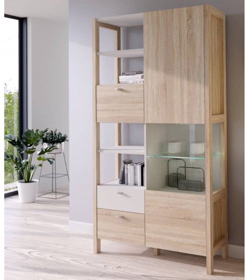 Vitrina doble alta BJORN estilo nórdico