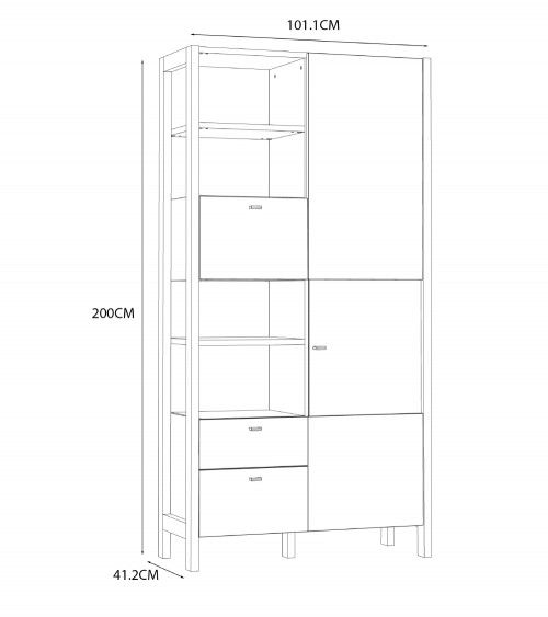 Vitrina doble alta BJORN estilo nórdico