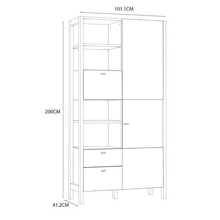 Vitrina doble alta BJORN estilo nórdico