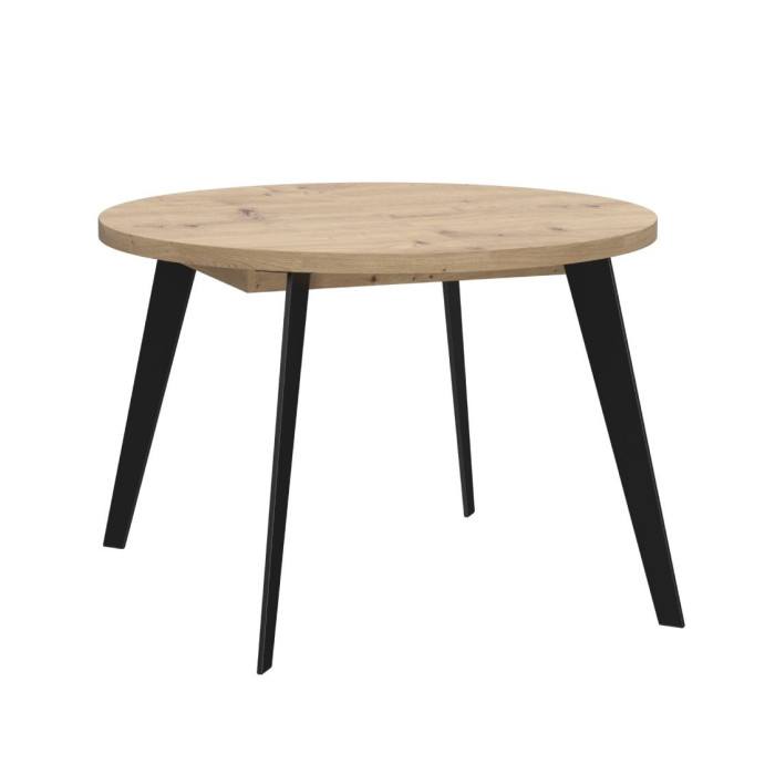 Mesa comedor redonda extensible industrial LOKI