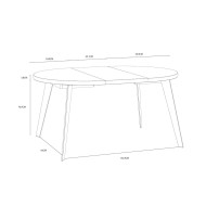 Mesa comedor redonda extensible industrial LOKI