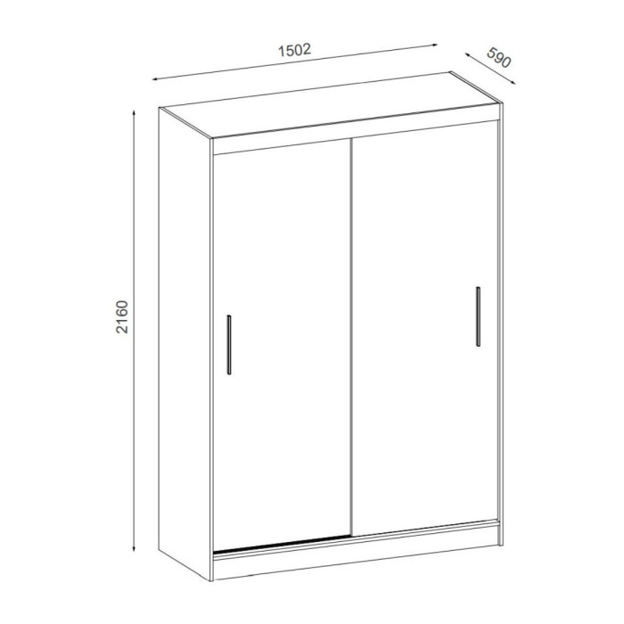 Armario 2 puertas correderas 150 cm JANGO