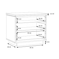 Mesita de noche 3 cajones con luces led SATURN