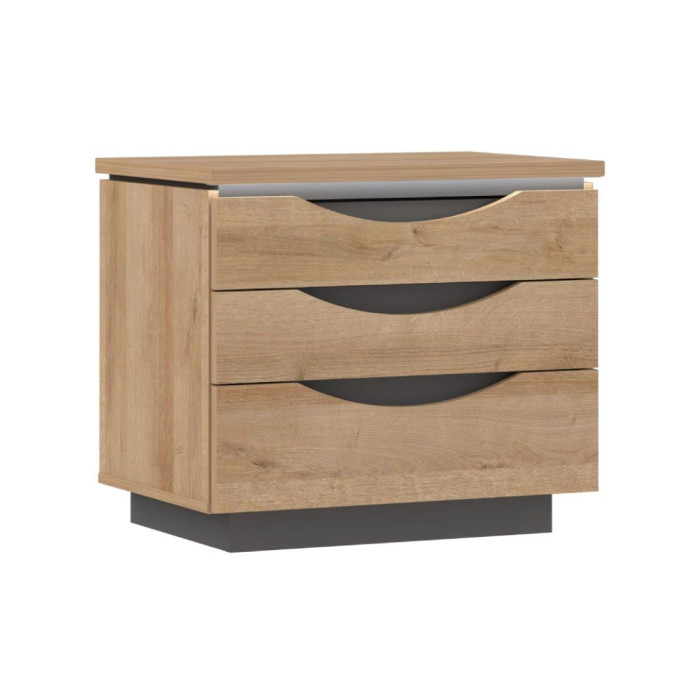 Mesita de noche 3 cajones con luces led SATURN