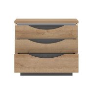 Mesita de noche 3 cajones con luces led SATURN