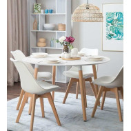 Mesa comedor redonda extensible NÓRDICA