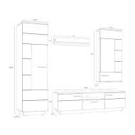 Mueble salón completo JADIEL en Roble Arena y Gris