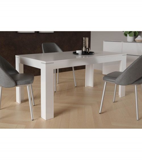 Mesa comedor extensible blanca SNOW