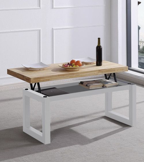 Mesa de centro elevable DAREK, madera industrial
