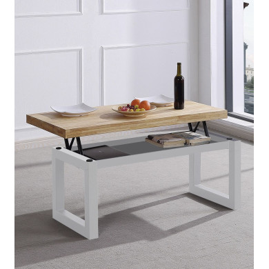 Mesa de centro elevable DAREK, madera industrial