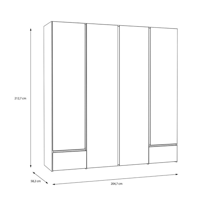 Armario ropero 4 puertas LENY