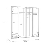 Armario ropero 4 puertas LENY