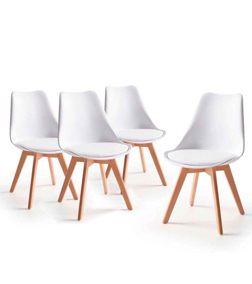 Pack de 4 sillas de comedor o cocina TULIPA