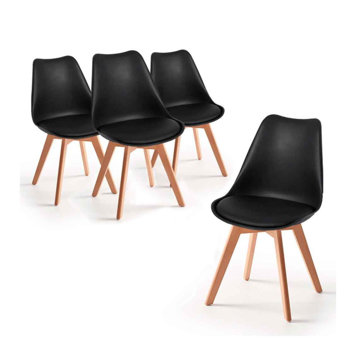 Pack de 4 sillas de comedor o cocina TULIPA