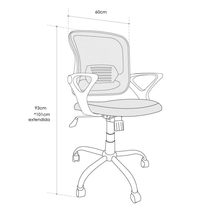 Silla escritorio BRUNA, giratoria, regulable