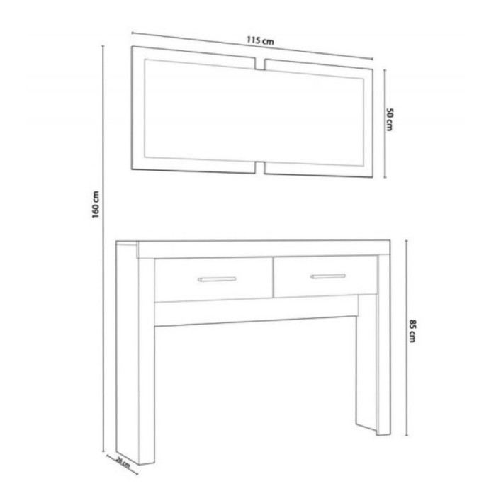 Mueble recibidor con espejo ARIZA
