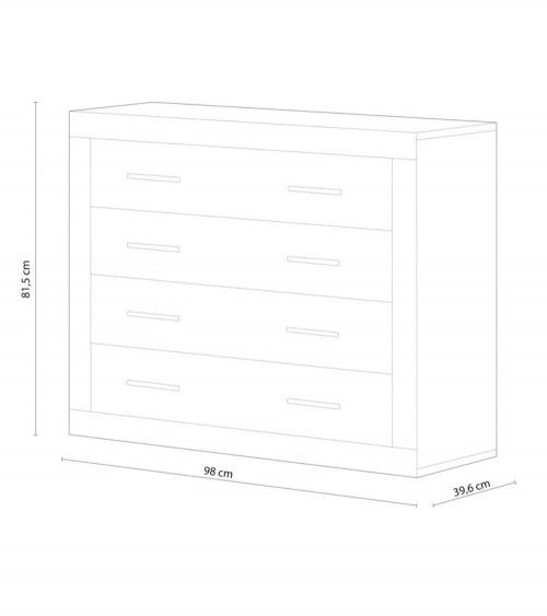 Cómoda dormitorio de 4 cajones JANA
