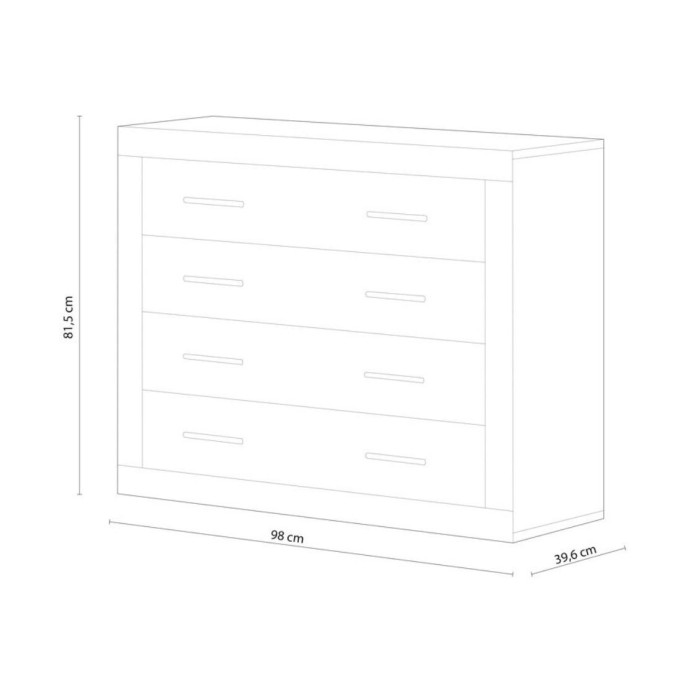 Cómoda dormitorio de 4 cajones JANA