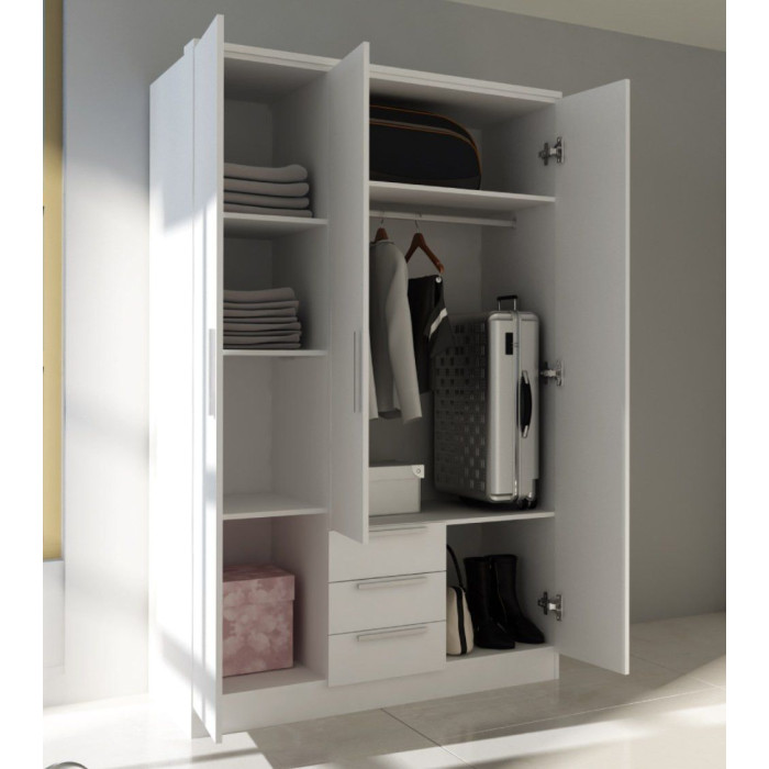 Armario ropero CUBE 3 puertas + 3 cajones