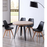 Mesa comedor redonda extensible industrial SKADI