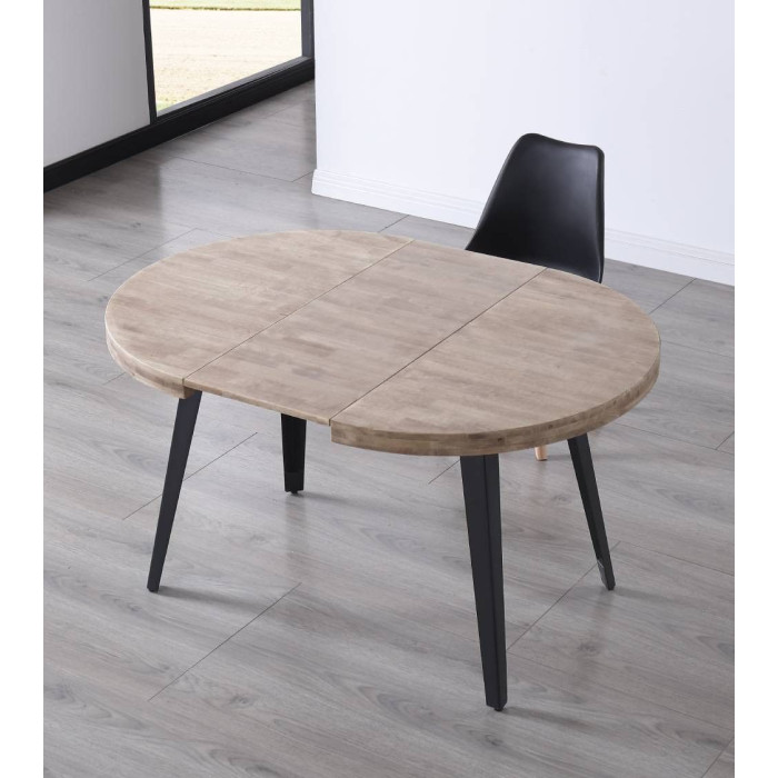 Mesa comedor redonda extensible industrial SKADI
