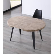 Mesa comedor redonda extensible industrial SKADI