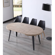Mesa comedor redonda extensible industrial SKADI