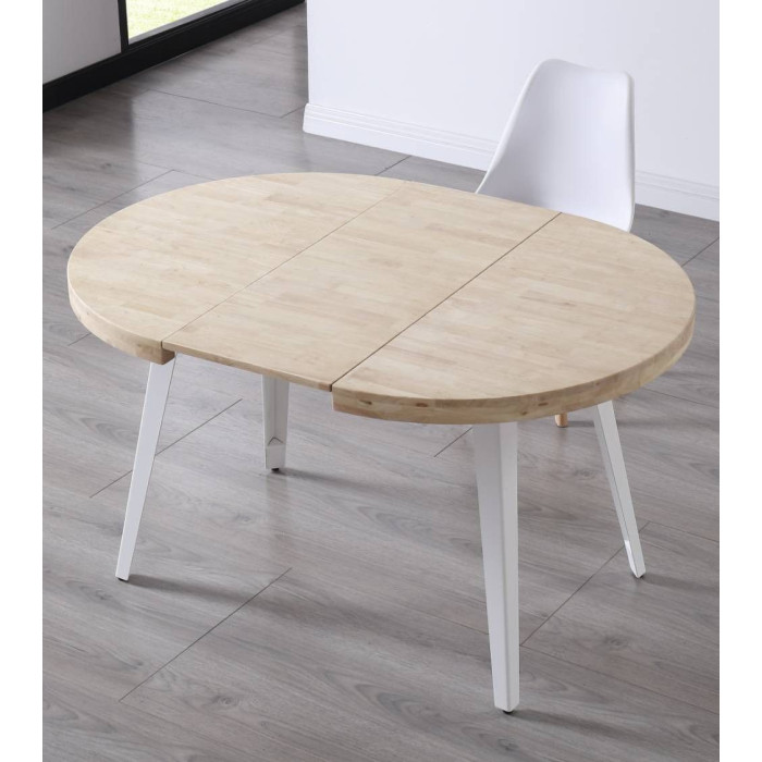 Mesa comedor redonda extensible industrial SKADI