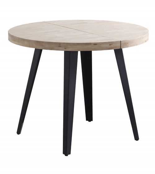 Mesa comedor redonda extensible industrial SKADI