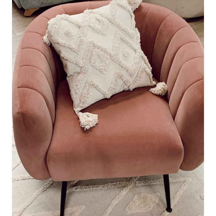 Butaca moderna terciopelo rosa TELMA