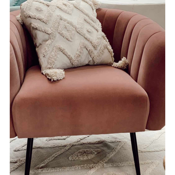 Butaca moderna terciopelo rosa TELMA