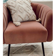 Butaca moderna terciopelo rosa TELMA