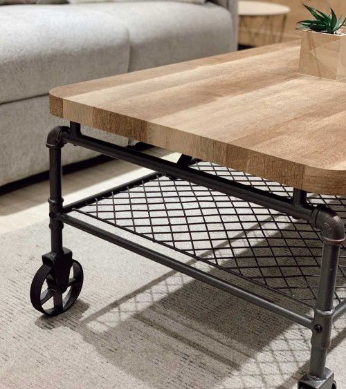 Mesa de centro Mateo - Mesa de centro rústica industrial