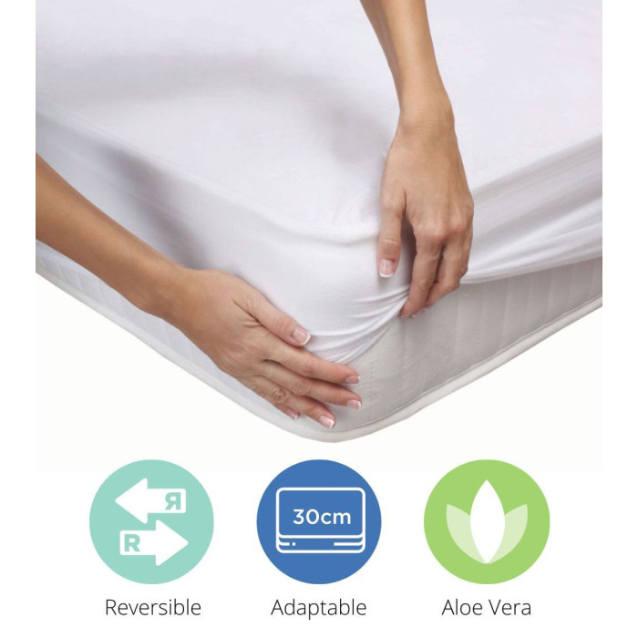 Cubre colchón reversible Alisa - Microfibra hipoalergénico