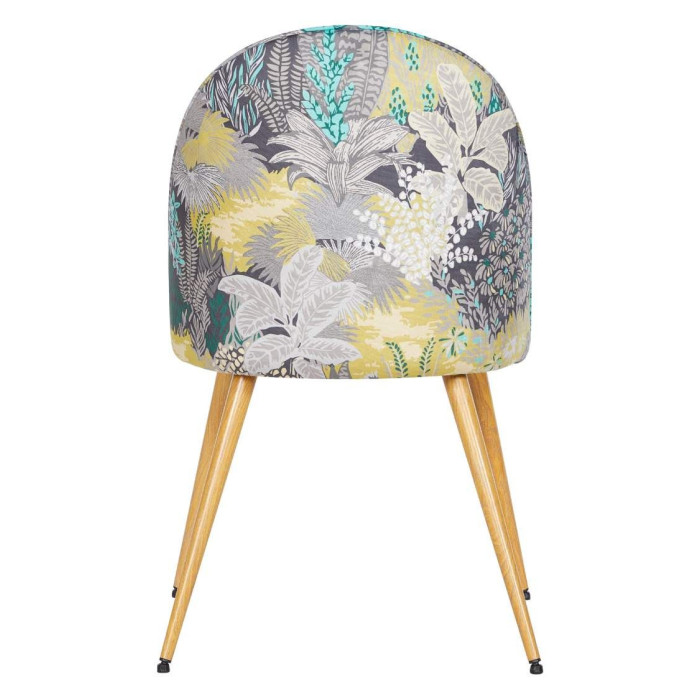 Pack 4 sillas comedor RITA, terciopelo y detalle floral