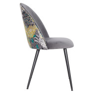 Pack 4 sillas comedor RITA, terciopelo y detalle floral