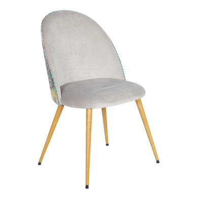 Pack 4 sillas comedor RITA, terciopelo y detalle floral