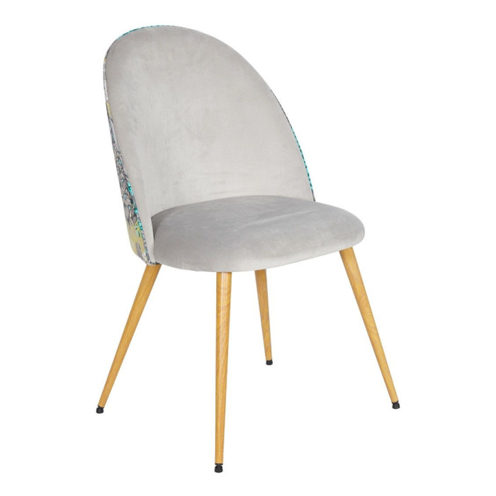 Pack 4 sillas comedor RITA, terciopelo y detalle floral