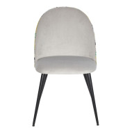 Pack 4 sillas comedor RITA, terciopelo y detalle floral